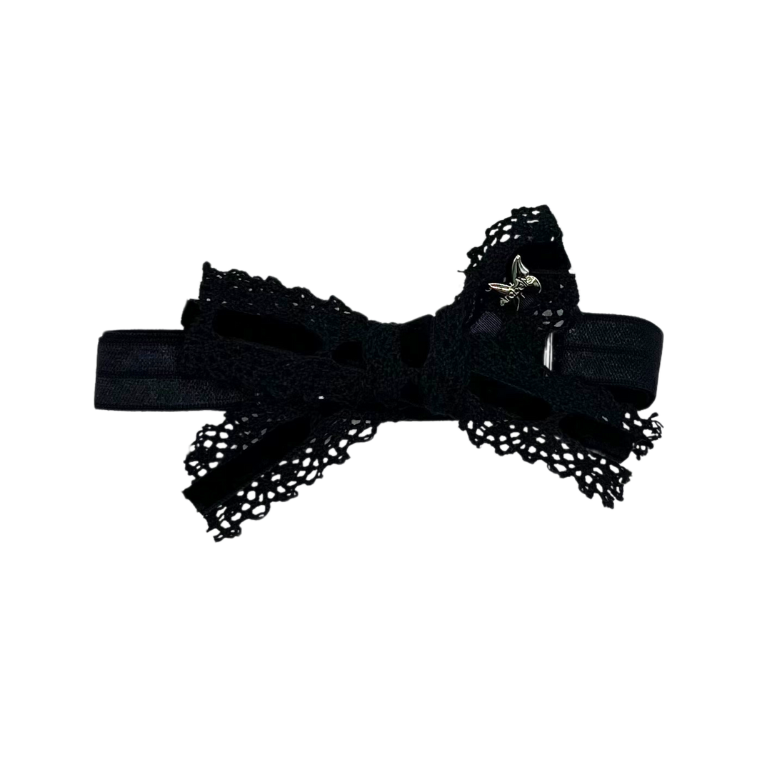 Velvet Lace Baby Band - Black