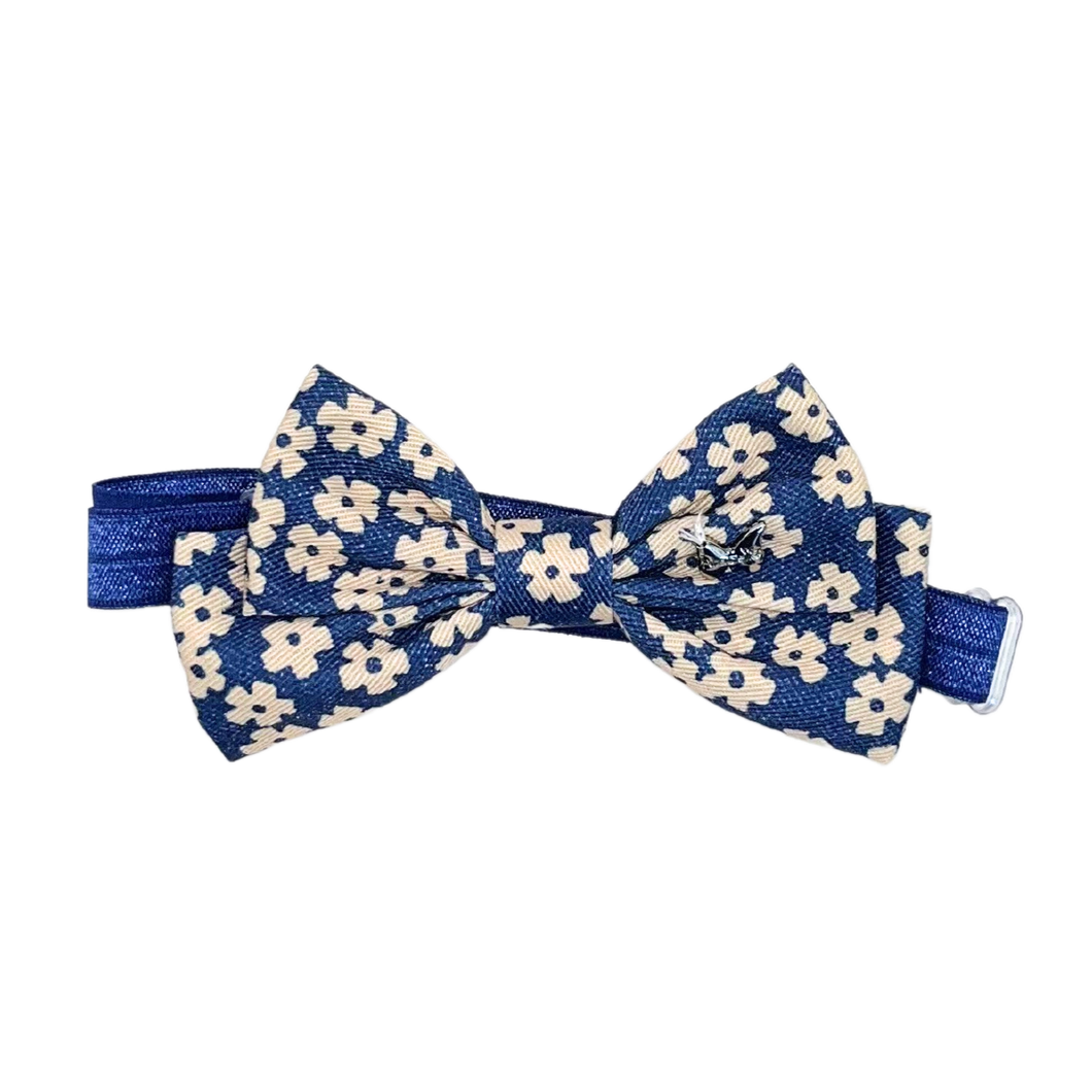 Floral Denim Baby Band - Denim