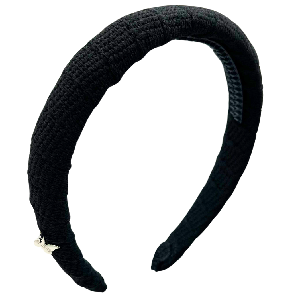 Cable Ribbon Wrapped Headband - Black