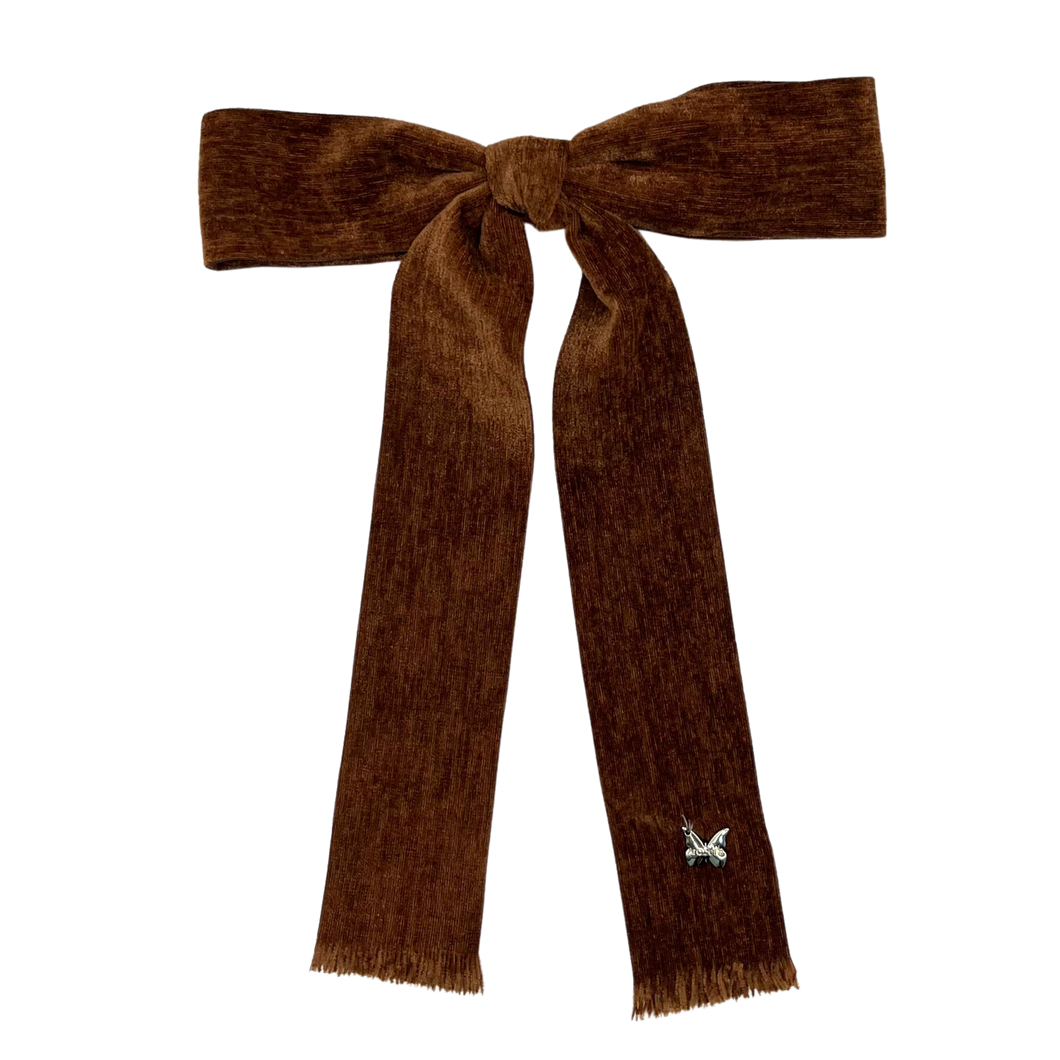 Frayed Edge Large Clip - Cocoa