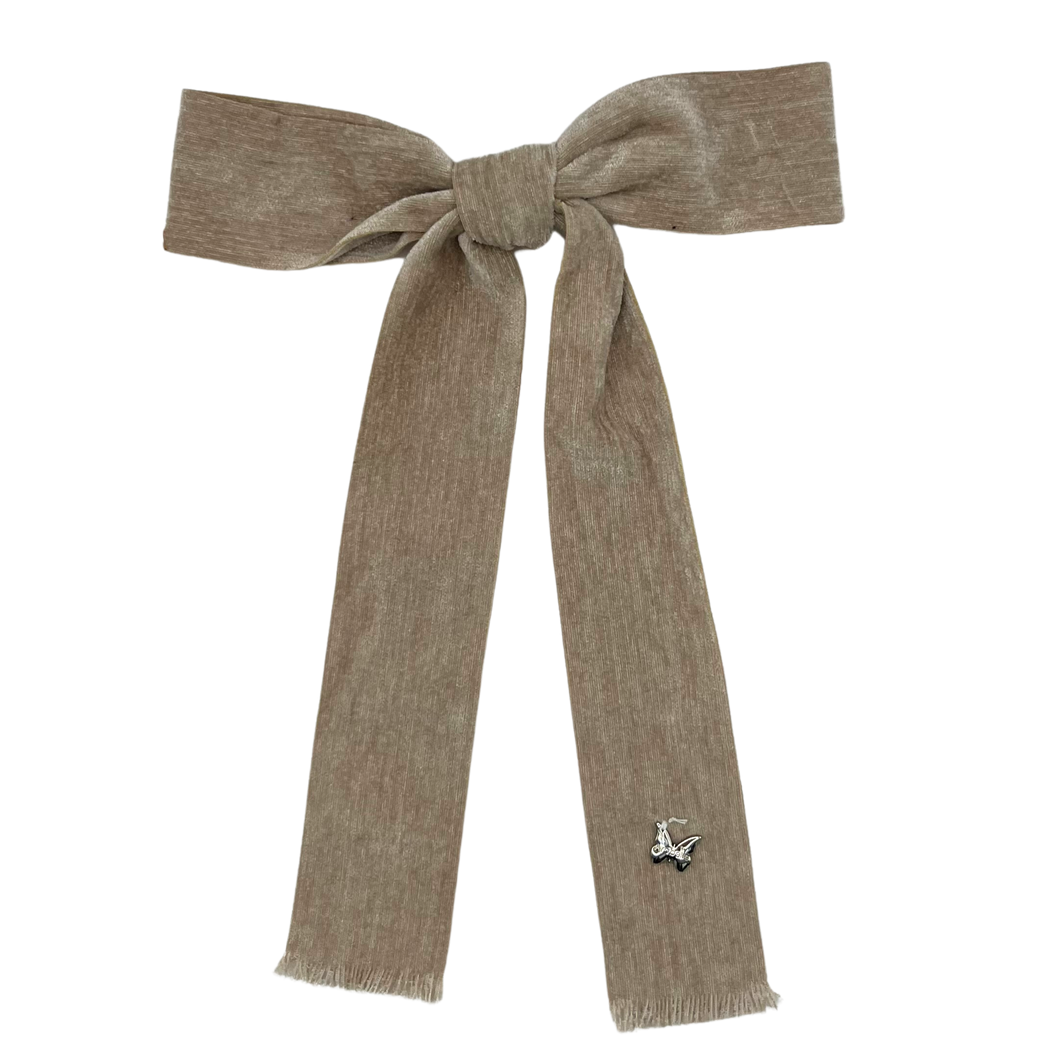 Frayed Edge Large Clip - Taupe