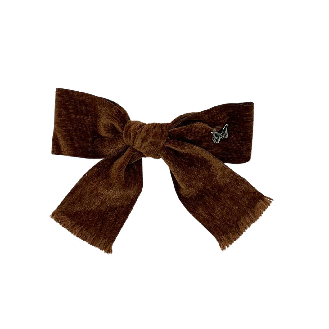 Frayed Edge Medium Clip - Cocoa