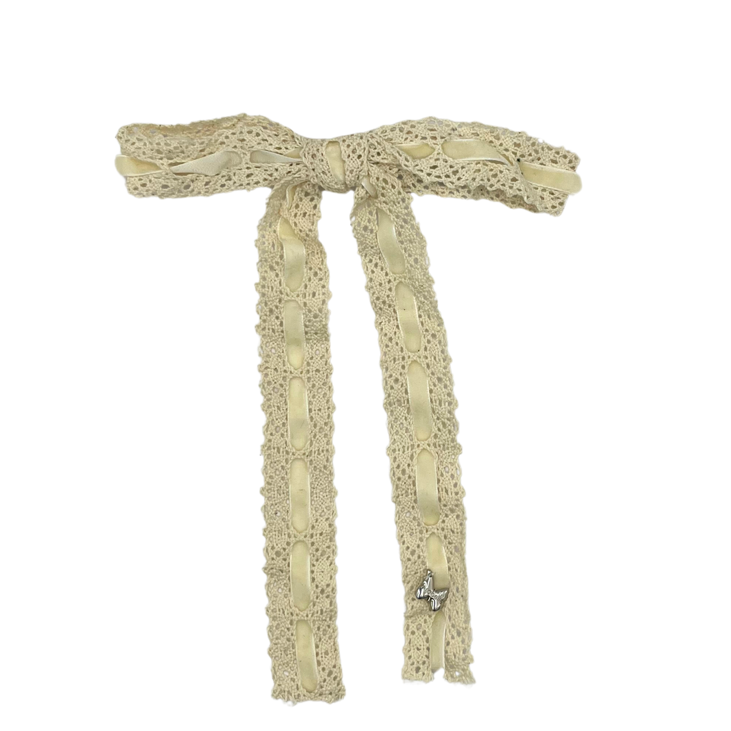 Velvet Lace Large Clip - Ivory