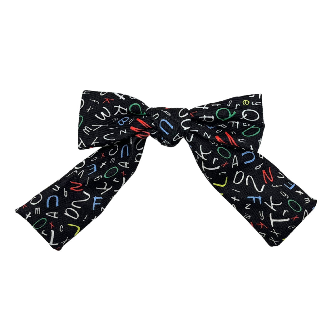 ABC Print Medium Clip - Black