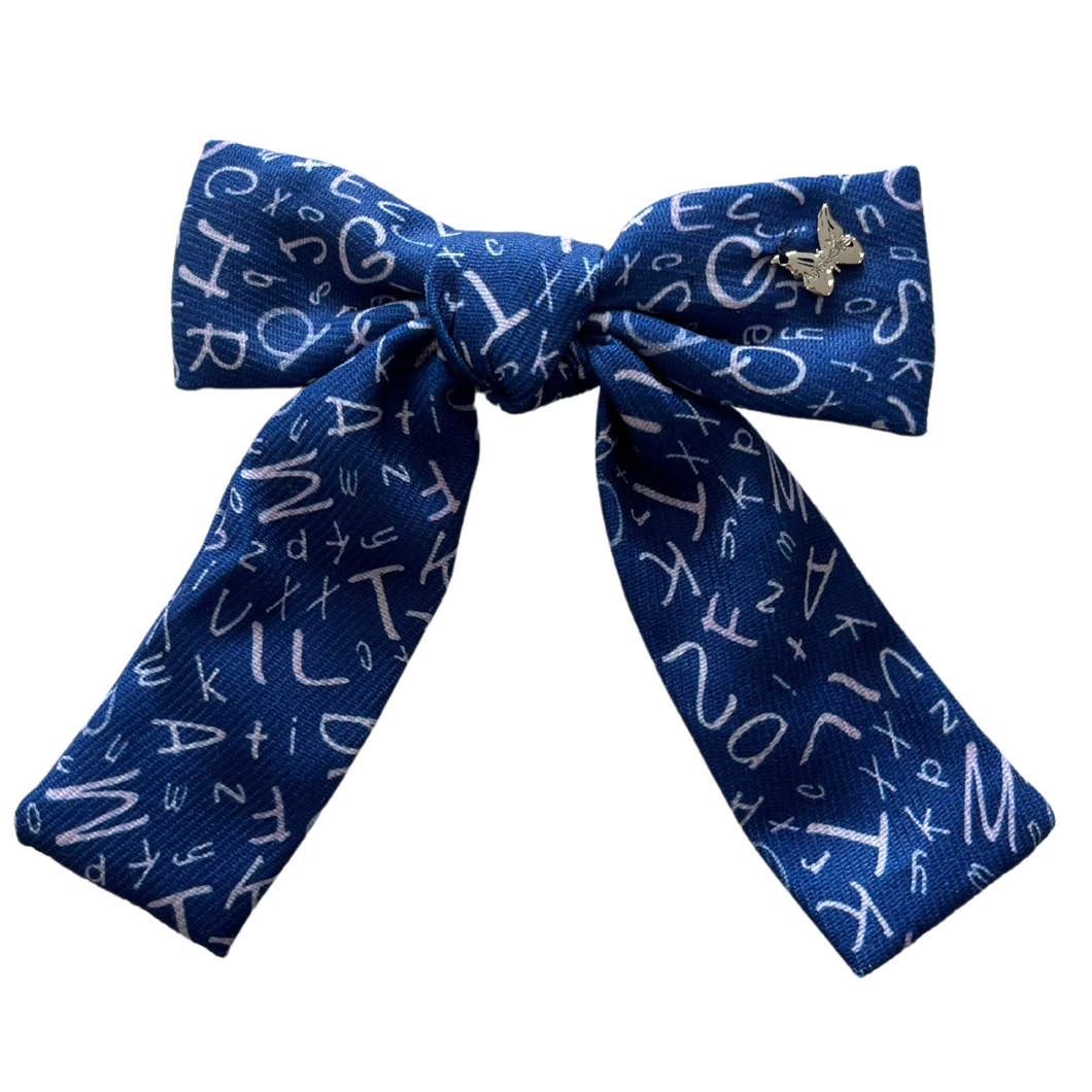 ABC Print Medium Clip - Navy