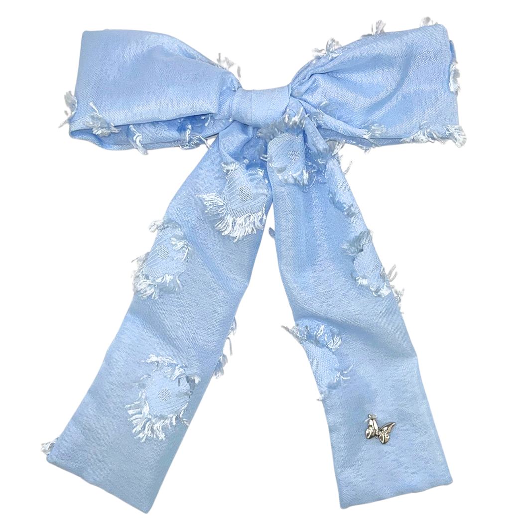 Shaggy Satin Large Clip- Powder Blue