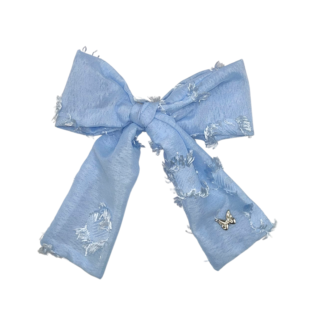 Shaggy Satin Medium Clip - Powder Blue