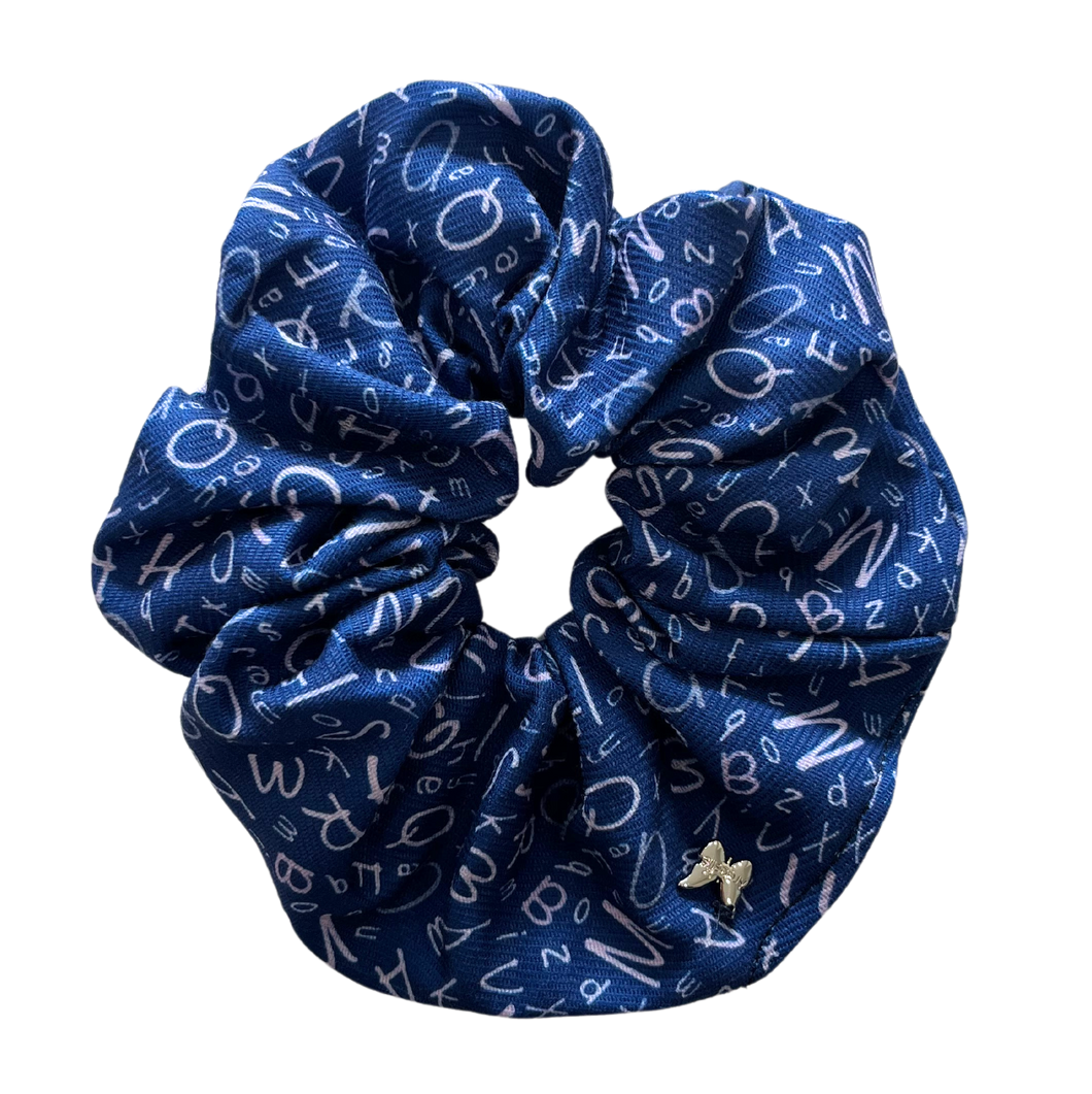 ABC Print Oversized Scrunchie - Navy