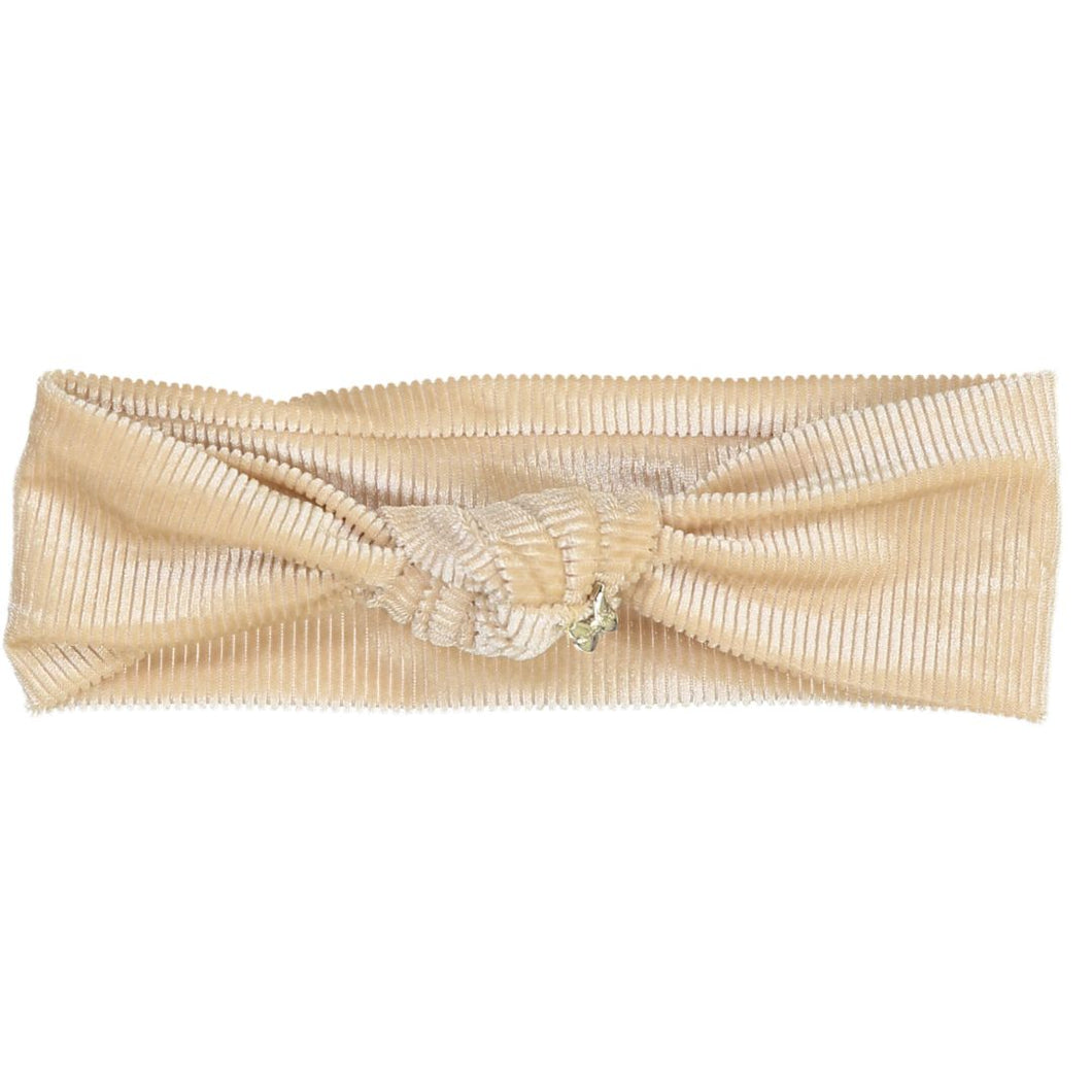 Ribbed Velvet Top Knot Baby Band - Natural