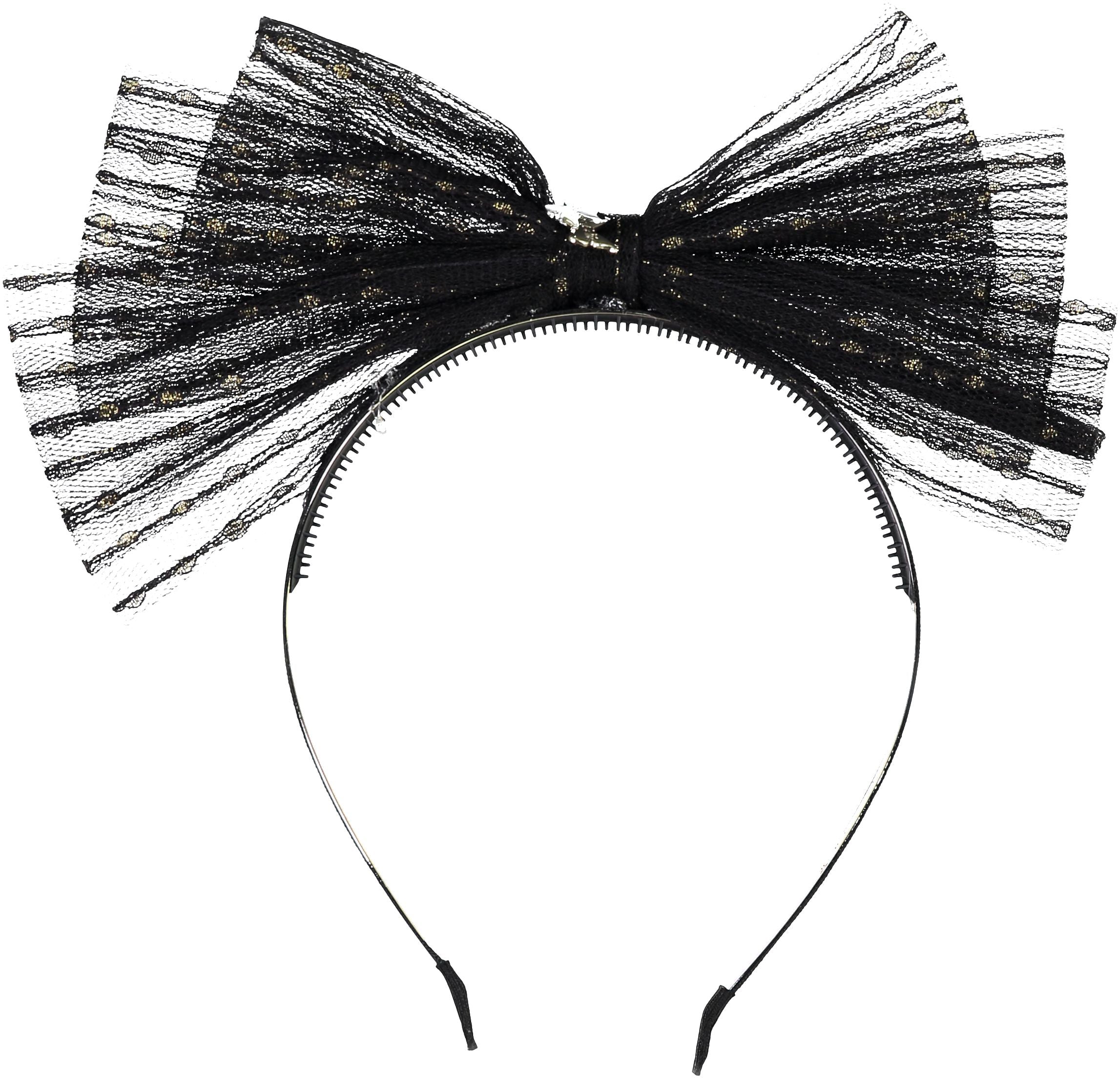 Metallic Tulle Headband - Black – Arabellé Kids